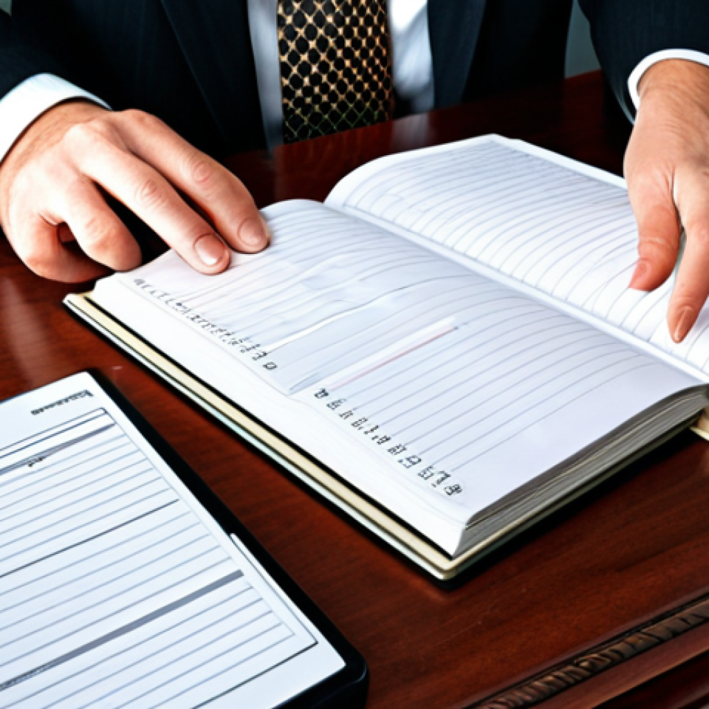 **

A lawyer at a desk, either physical or digital, diligently entering information into a legal journal or case management software. Focus on organization and key categories like client name, case number, activity description, and time spent.

**