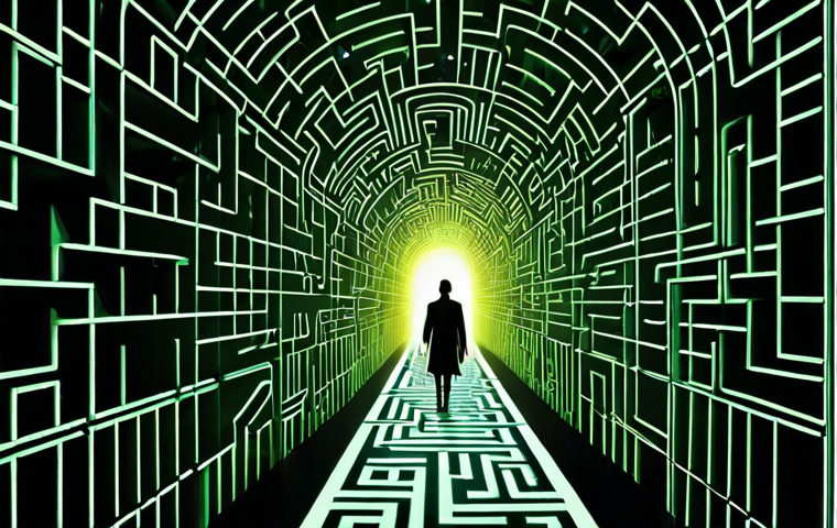 **Image Prompt 1:** A striking visual metaphor of the modern legal landscape as a dense, intricate "legal jungle" or a highly complex digital labyrinth. Tangled glowing lines represent intricate laws and global regulations. In the foreground, an individual appears overwhelmed or lost amidst this complexity. Sharply contrasting, a figure representing a highly specialized legal expert confidently cuts through the dense foliage or navigates the digital maze with a clear, illuminated path, symbolizing clarity and precise guidance in specific legal niches like cybersecurity, AI regulation, or international trade. The mood is dynamic, with elements of digital evolution and global interconnectedness. *Style: Cinematic, high detail, high contrast, symbolic, futuristic undertones.*