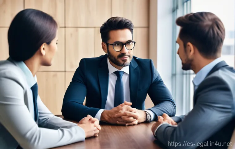 법률자문가의 경력 조정 - **Prompt 1: "A modern lawyer, a woman in her late 30s of diverse ethnicity, dressed in a sharp, tail...