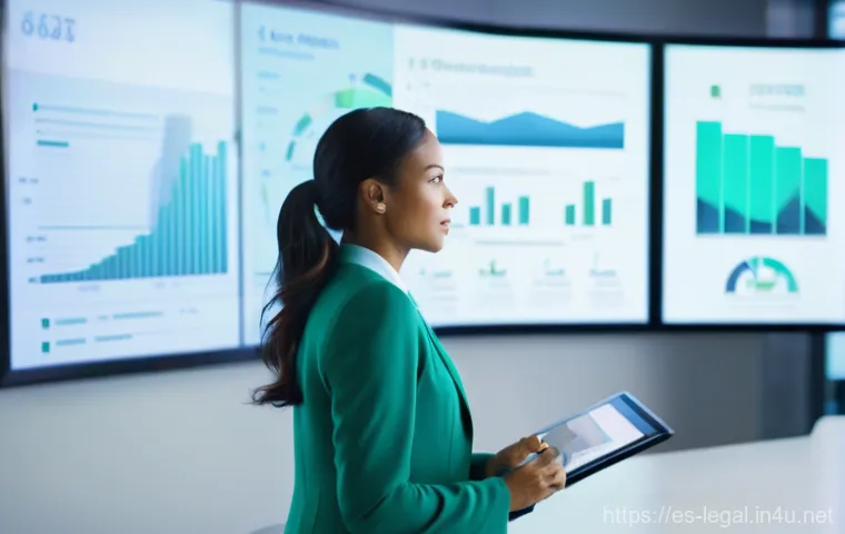 법률자문가의 직무 환경 - The Digital Wave in Legal Advisory**
A dynamic, professional image of a female lawyer in her early 4...