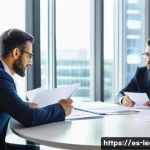 Home 22 법률 자문가의 비즈니스 계약 자문 - A professional business meeting scene in a modern office with diverse Spanish-speaking professionals...