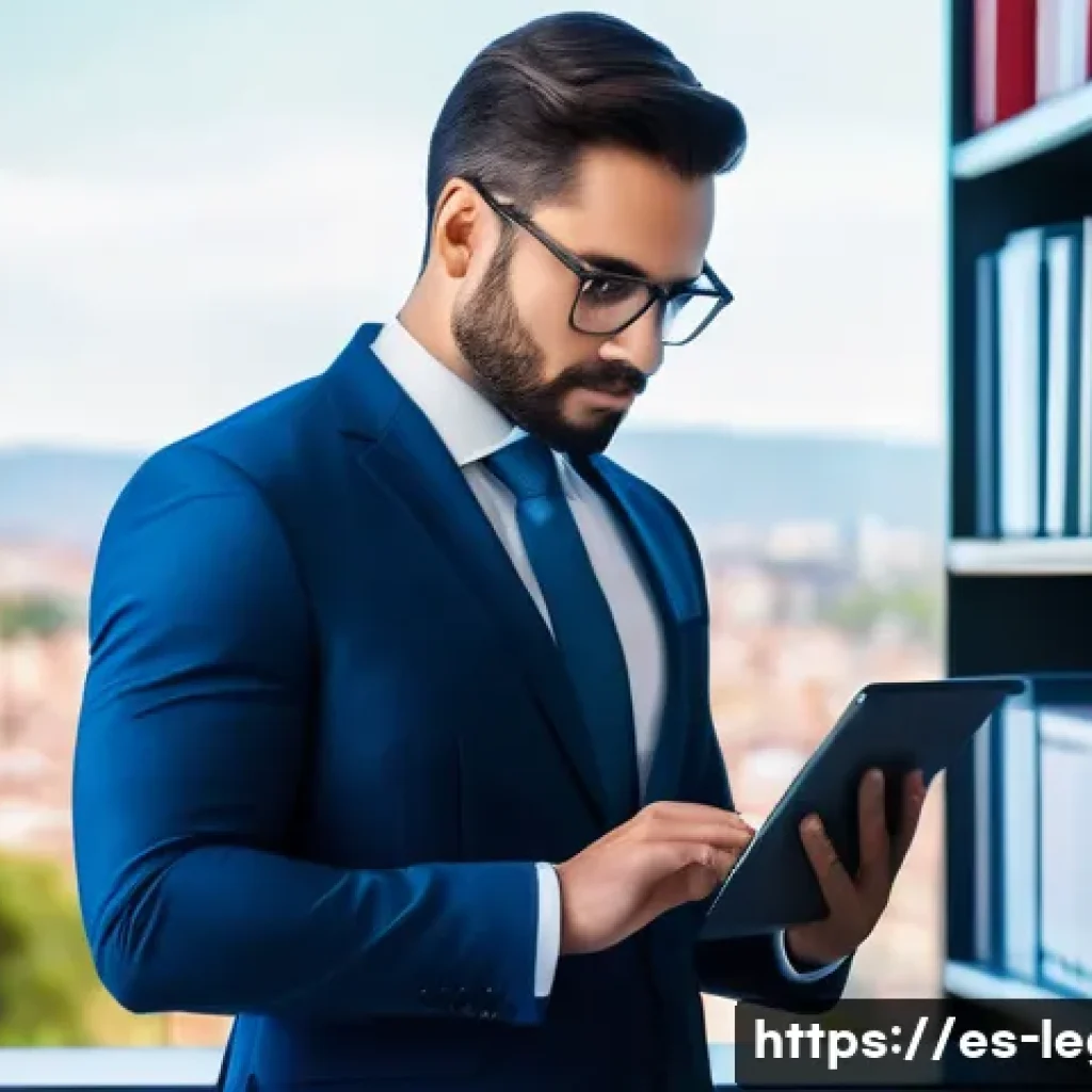 법률 자문가의 경력 발전 전략 - A professional legal advisor in a modern office setting, dressed in formal business attire, attentiv...