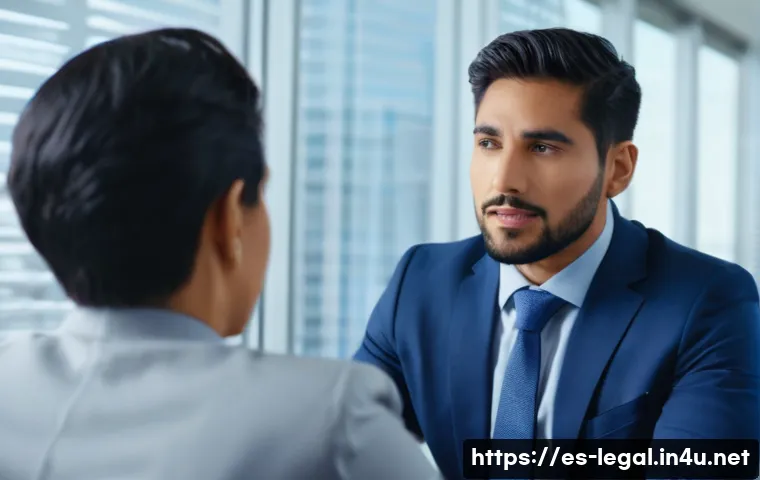 법률 자문가를 위한 고객 관리 - A professional legal consultation scene showing a Hispanic lawyer attentively listening to a middle-...