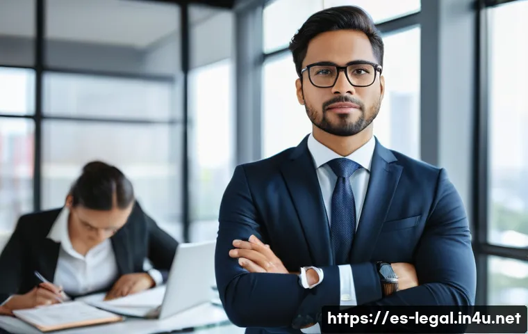 법률자문가의 커리어 목표 설정 - A professional legal advisor in a modern office setting, attentively listening and communicating wit...