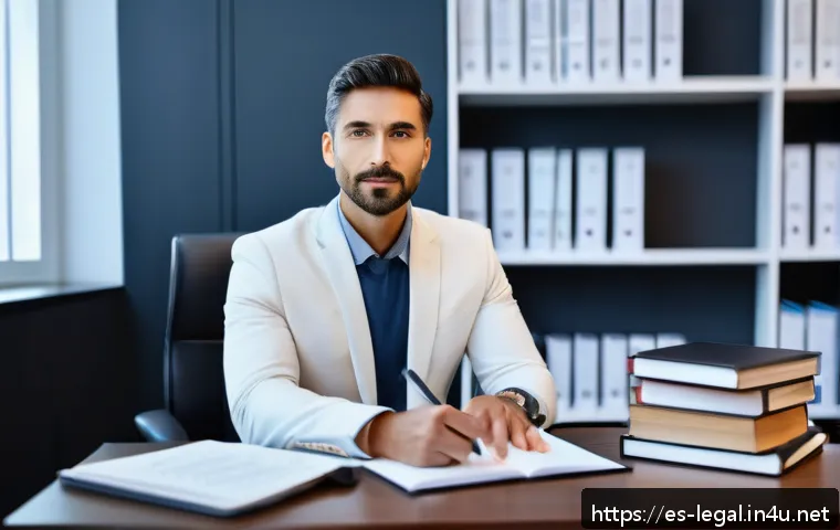 법률 자문가의 직무 평가 기준 - A professional legal advisor in a modern office setting, deeply focused on analyzing complex legal d...