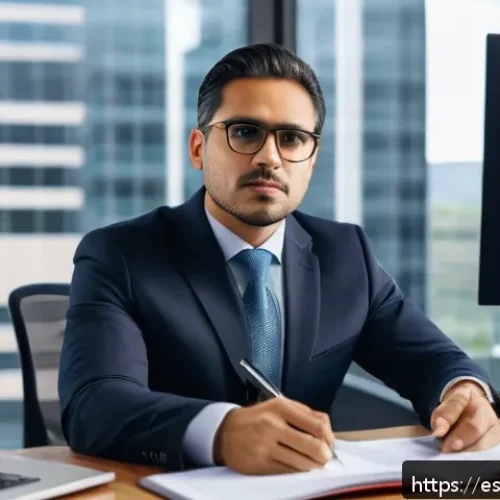 Home 30 법률자문가의 핵심 업무 역량 - A professional Spanish-speaking legal advisor in a modern office setting, deeply analyzing complex l...